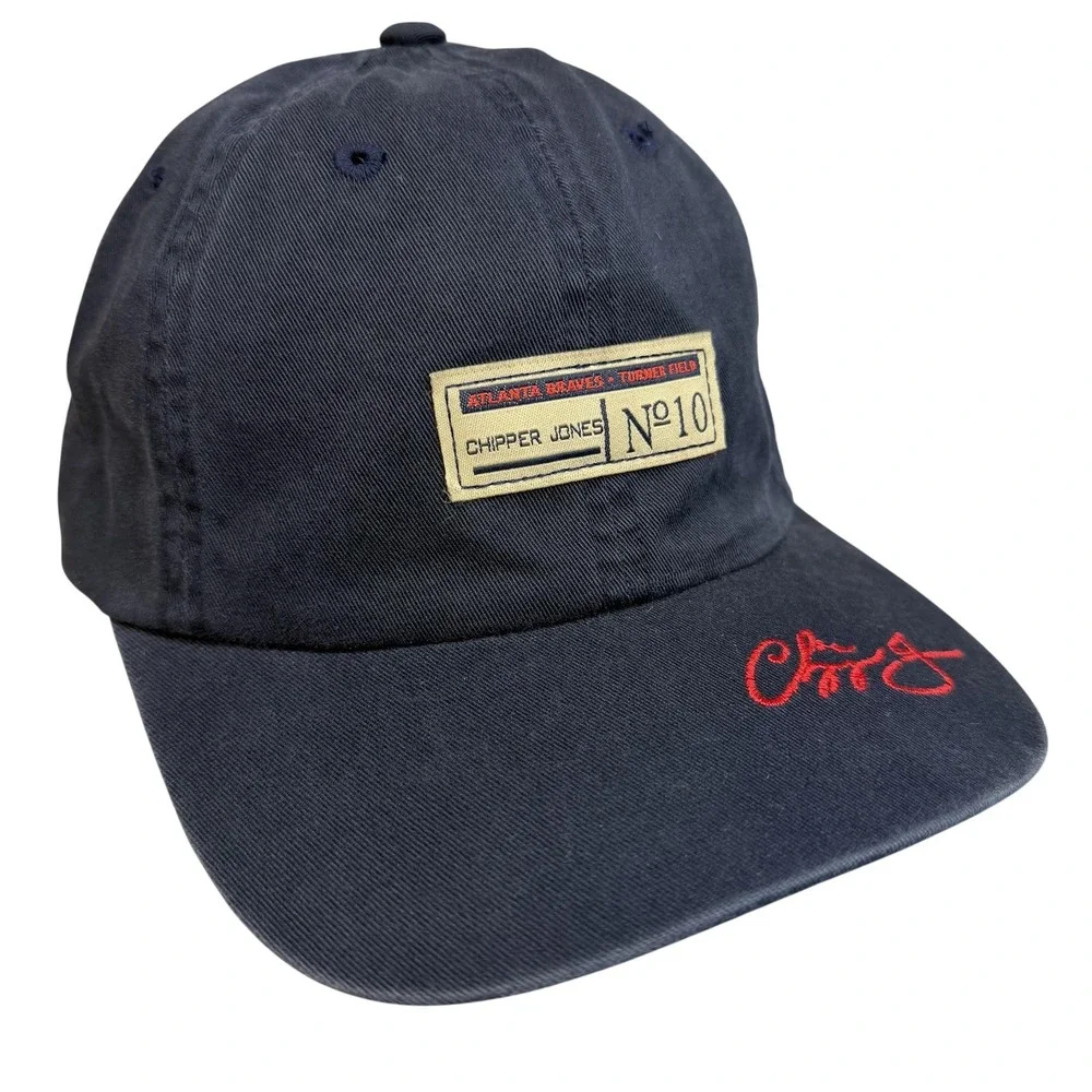 Atlanta Braves Hat Cap Strap Back Mens‎ One Size Blue MLB Baseball Chipper Jones